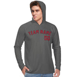 Custom Dark Grey Red UV-Hoodie
