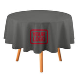 Custom Dark Grey Red Round Table Cloth