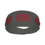 Custom Dark Grey Red Sports headband