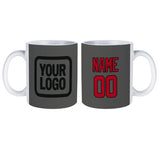 Custom Dark Grey Red Mug