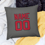 Custom Dark Grey Red Pillowcase