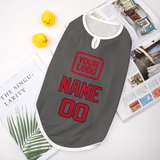 Custom Dark Grey Red Pet Vest