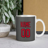 Custom Dark Grey Red Mug
