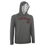 Custom Dark Grey Crimson Red UV-Hoodie