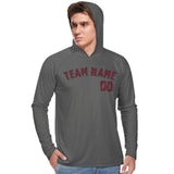Custom Dark Grey Crimson Red UV-Hoodie