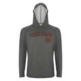Custom Dark Grey Coral Red UV-Hoodie