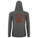 Custom Dark Grey Coral Red UV-Hoodie