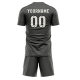Custom Dark Grey White Soccer Jersey