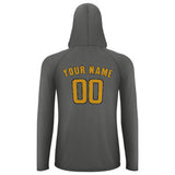 Custom Dark Grey Yellow UV-Hoodie