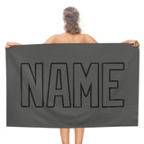 Custom Dark Grey Dark Grey Beach Towel