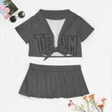 Custom Dark Grey Dark Grey Cheerleading Uniform Set