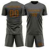 Custom Dark Grey Khaki Soccer Jersey