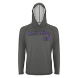 Custom Dark Grey Light Purple UV-Hoodie