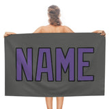 Custom Dark Grey Light Purple Beach Towel