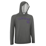 Custom Dark Grey Light Purple UV-Hoodie