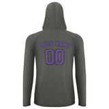 Custom Dark Grey Light Purple UV-Hoodie