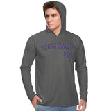 Custom Dark Grey Light Purple UV-Hoodie