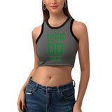 Custom Dark Grey Emerald Green Sleeveless Tank Top