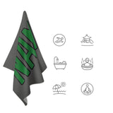 Custom Dark Grey Emerald Green Beach Towel