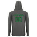 Custom Dark Grey Emerald Green UV-Hoodie