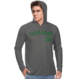 Custom Dark Grey Emerald Green UV-Hoodie