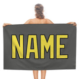 Custom Dark Grey Light Yellow Beach Towel