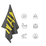 Custom Dark Grey Light Yellow Beach Towel