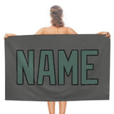 Custom Dark Grey Blue Green Beach Towel