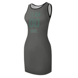 Custom Dark Grey Blue Green Sleeveless Vest Dress