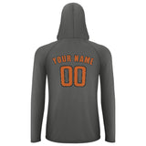 Custom Dark Grey Orange UV-Hoodie