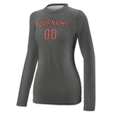 Custom Dark Grey Copper Rose Women's Long-Sleeve Shirt