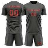 Custom Dark Grey Copper Rose Soccer Jersey