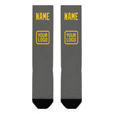 Custom Dark Grey Gold Knee-High Sock