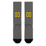 Custom Dark Grey Gold Knee-High Sock