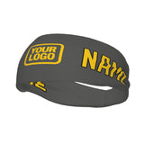 Custom Dark Grey Gold Sports headband
