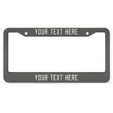 Custom Dark Grey White License Plate Frame
