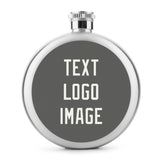 Custom Dark Grey White Hip Flask