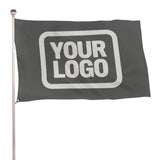 Custom Dark Grey White Flag