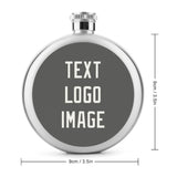 Custom Dark Grey White Hip Flask