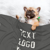 Custom Dark Grey White Pet Blanket