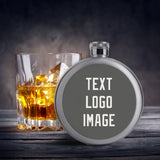 Custom Dark Grey White Hip Flask