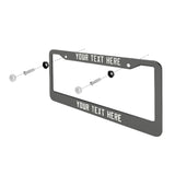 Custom Dark Grey White License Plate Frame