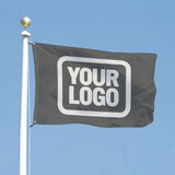 Custom Dark Grey White Flag