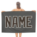 Custom Dark Grey Brown Beach Towel