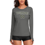 Custom Dark Grey Olive Women's Long-Sleeve Shirt
