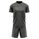 Custom Dark Grey Olive Soccer Jersey