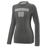 Custom Dark Grey Gray Women's Long-Sleeve Shirt