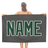Custom Dark Grey Green Beach Towel