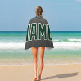 Custom Dark Grey Green Beach Towel