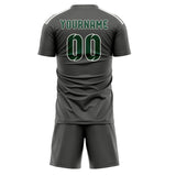 Custom Dark Grey Green Soccer Jersey